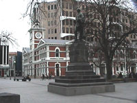 John Robert Godley statue in Cathedral Square
