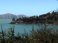 Diamond Harbour, view of ferry dock from cliff walk