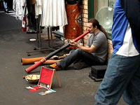 Didgeridoo player in Victoria Market