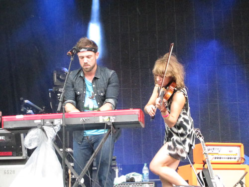 Mikel Jollett and Anna Bulbrook of The Airborne Toxic Event at Osheaga in Montreal